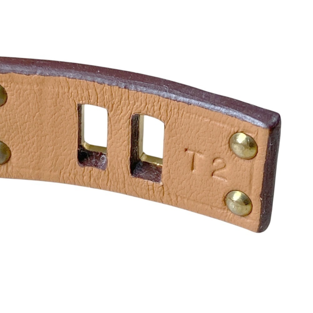 HERMES Hermes As de Coeur Heart Motif Leather Bracelet T2 Red Gold Color Women's - Picture 10 of 13